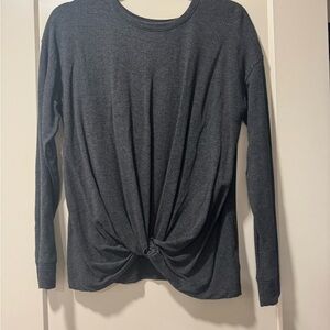 Women's Gray Knot Front Top
